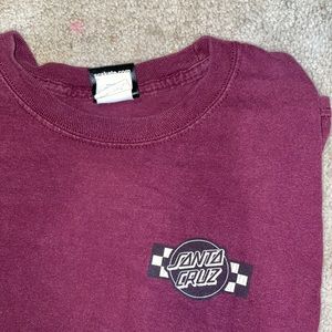 Santa cruz maroon long sleeve t-shirt. Size (M) medium in woman’s.
